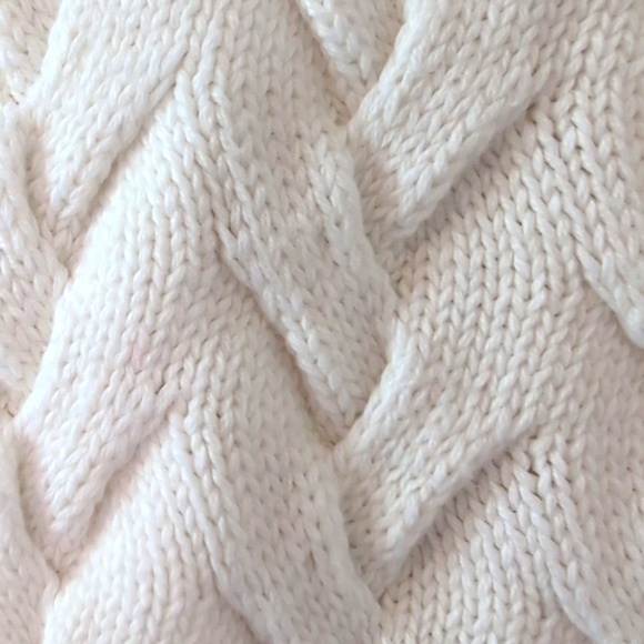 Lands End Classic Preppy White Cotton Cable Knit Crew Neck Sweater Sz Small 6-8 - Picture 8 of 8